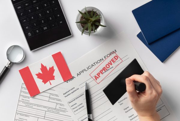 visa application composition with canadian flag 1